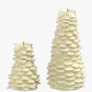 Tree Shaped Candles 03 Lit