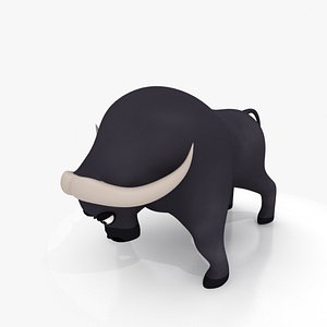 3d cartoon bison rig