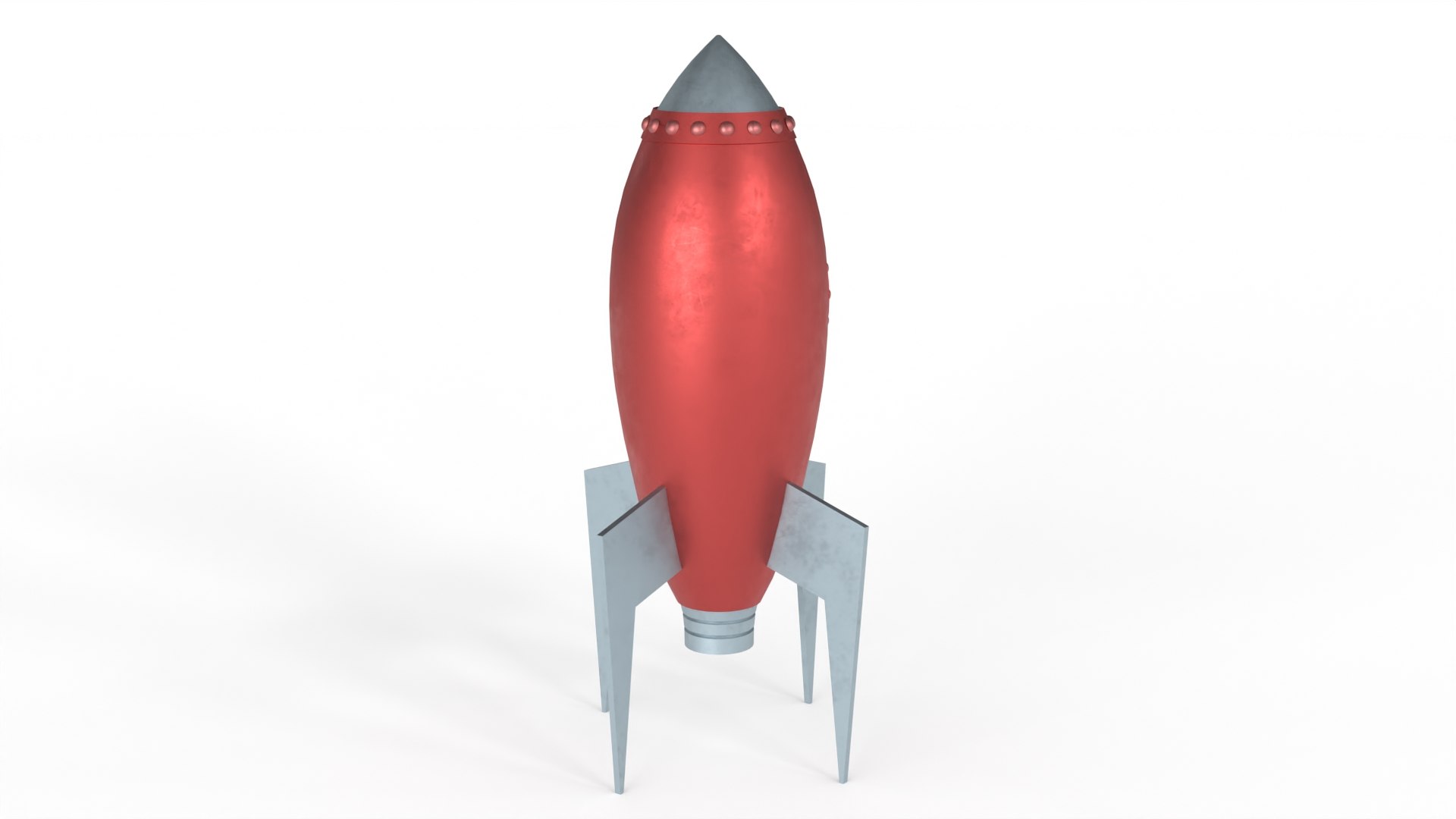 Red Metal Rocket 3D - TurboSquid 1652836