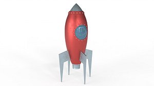 red metal rocket 3D