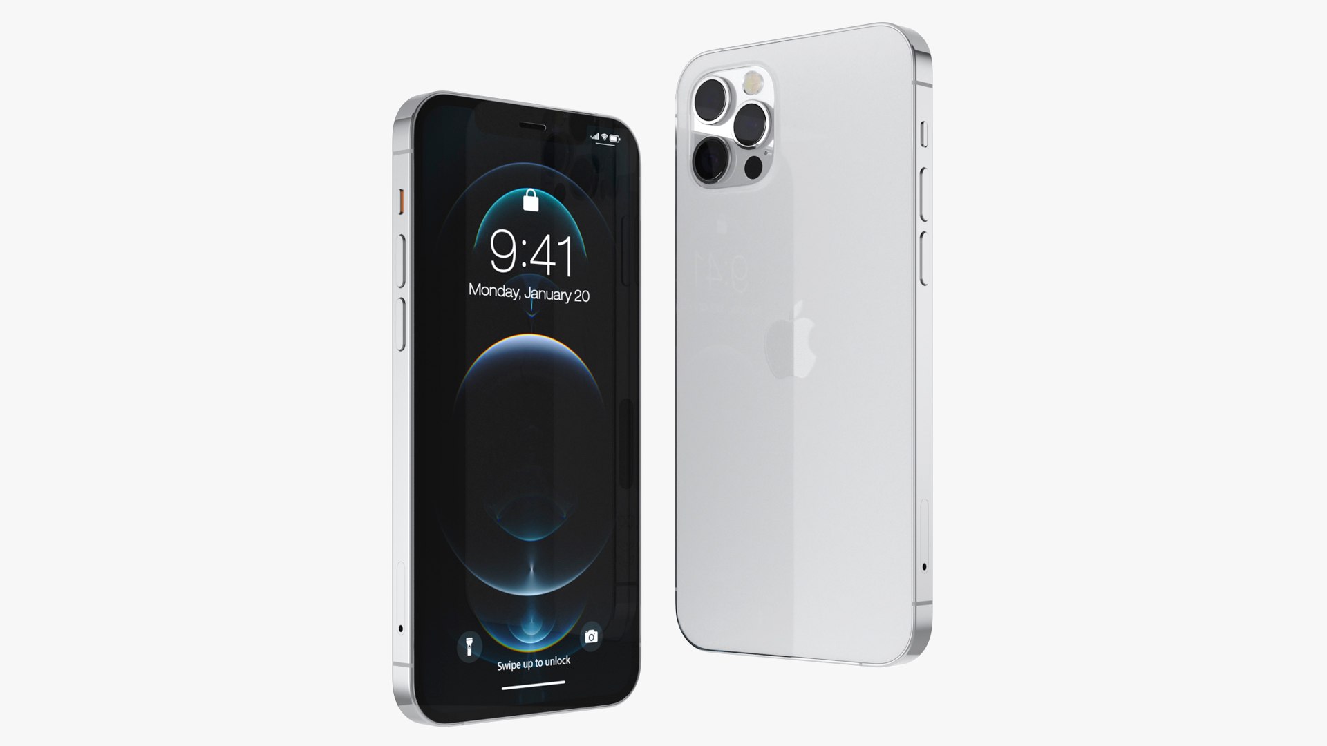 Apple iPhone 12 Pro Silver 3D model preview