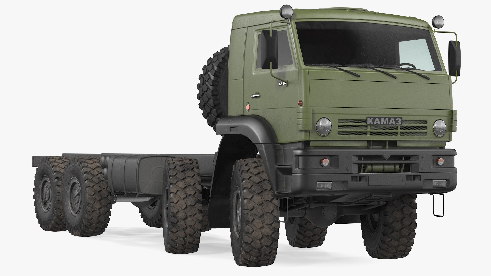 Kamaz 6350 8x8 Military Truck Chassis Rigged 3D model preview