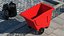 Commercial Wheeled Trash Cart Red