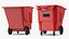 Commercial Wheeled Trash Cart Red