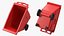 Commercial Wheeled Trash Cart Red