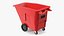 Commercial Wheeled Trash Cart Red