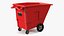 Commercial Wheeled Trash Cart Red
