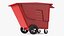 Commercial Wheeled Trash Cart Red