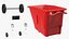 Commercial Wheeled Trash Cart Red