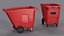 Commercial Wheeled Trash Cart Red