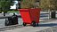 Commercial Wheeled Trash Cart Red
