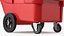 Commercial Wheeled Trash Cart Red