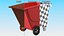 Commercial Wheeled Trash Cart Red