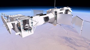 Modular Space Satellite with Control Room model