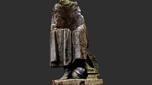 3D ancient stone mossy statue ruins PBR photogrammetry
