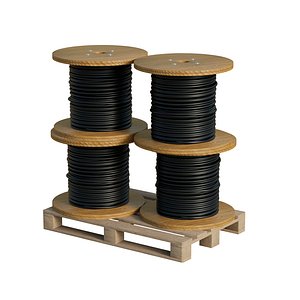 Cable Reel Drums On Wooden Pallet