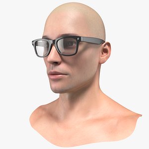 Smart AI Eyewear on Male Head Black