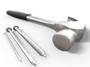 hammer nail 3d model