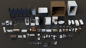 Realistic Bathroom Furniture Mega Pack Collection 3D model
