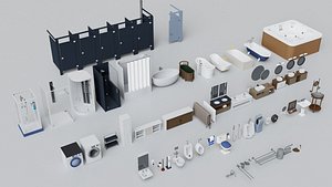 Realistic Bathroom Furniture Mega Pack Collection 3D model