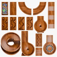 BeshMesh Tracks Essential Kit - Modular Marble Run Set For Blender