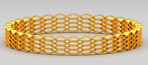 3d model of golden bracelet