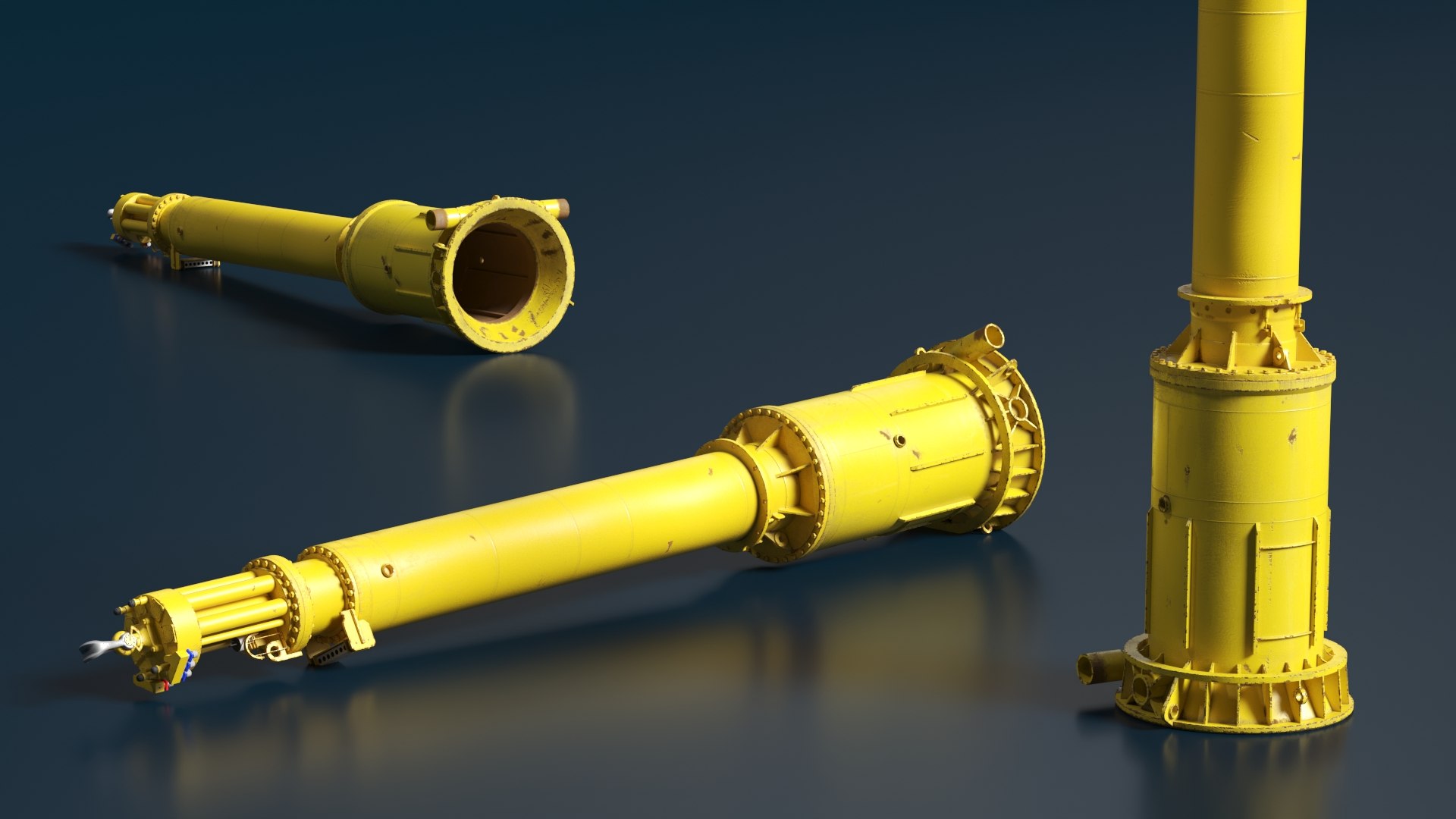 3D Hydraulic Piling Rig Component Old - TurboSquid 2342341