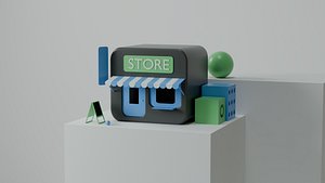 Small Store Scene 3D