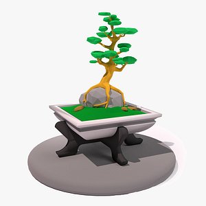 3D Bonsai Trees low poly