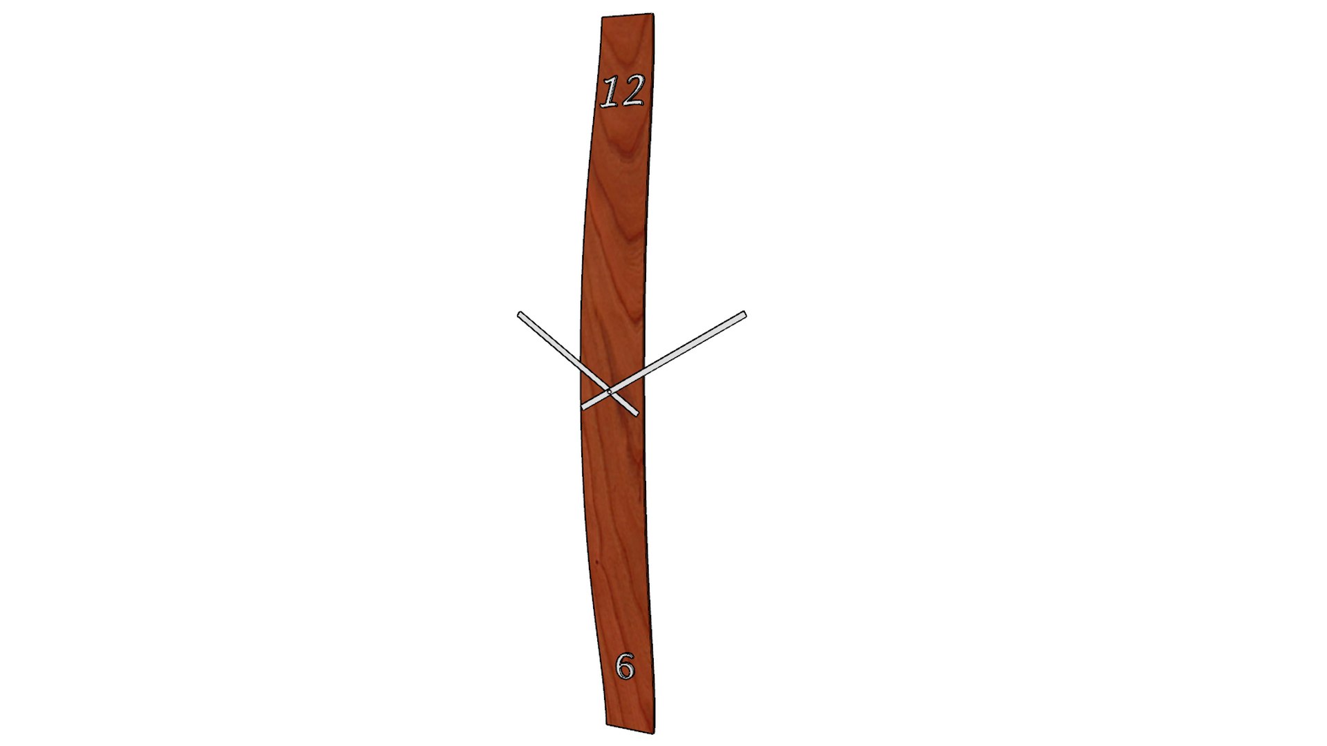 Wall clock - vertical wooden bow 3D model - TurboSquid 2055562