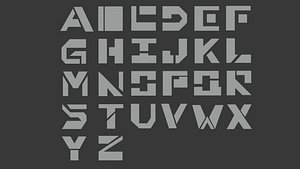 3D Cyberpunk 3D Alphabet Vol 01 Neon Only model