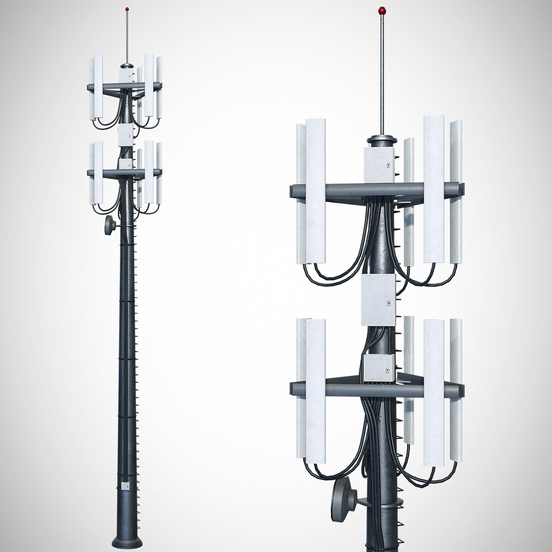 3D Model Cell Site Tower - TurboSquid 2017109