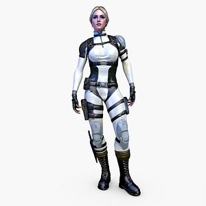Sci-fi Girl Space Suit Character 3D