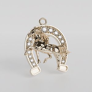 horseshoe and horse pendant 3D model