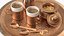Copper Coffee Serving Set With Tray and Cups