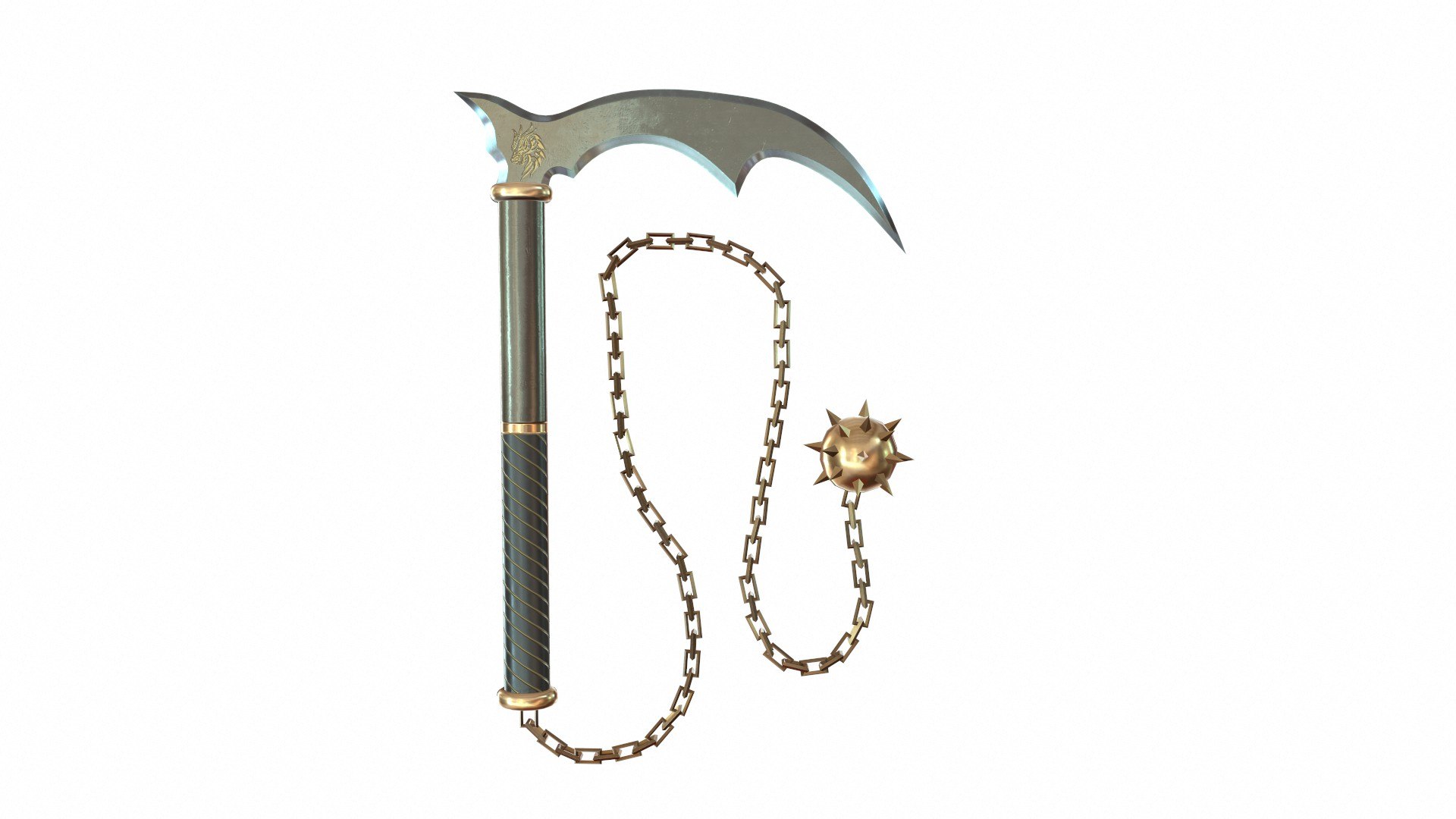 Japanese weapon set 3D model https://p.turbosquid.com/ts-thumb/9j/AiJTef/ih/kusarigama0/jpg/1673960095/1920x1080/fit_q87/bac0525144734bcb1add1164dbea90f60c407703/kusarigama0.jpg