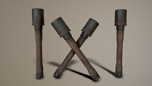 3D m24 hand grenade stielhandgranate