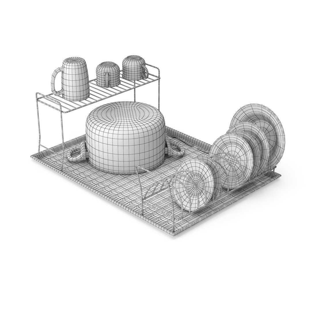 Dish Drainer Set Model TurboSquid 2025681   232342 