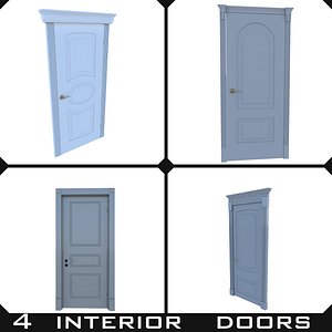 4 interior doors 3d ma