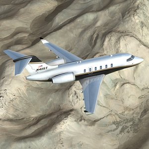 bombardier cl-350 business jet 3d model