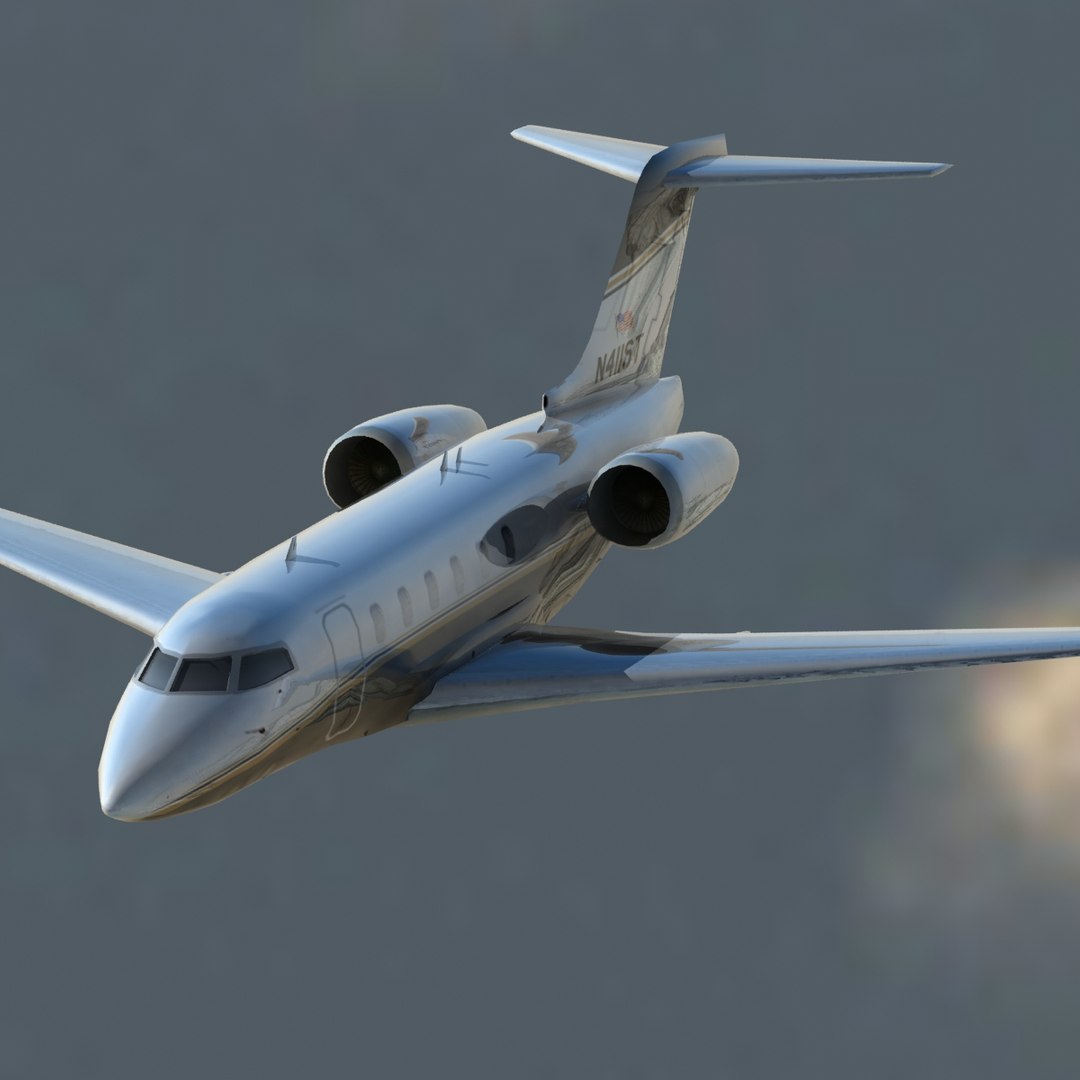 bombardier cl-350 business jet 3d model