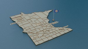 3D minnesota flag
