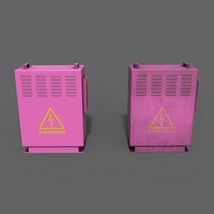 3D PBR Electric Box Pink V3 model