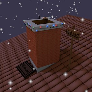 3d chimney santa claus