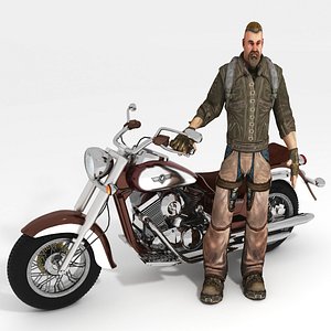 Chopper Biker 5 3D model