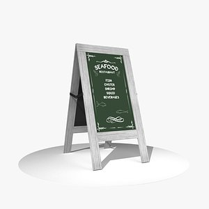 Wooden Sandwich Board V2 3D model