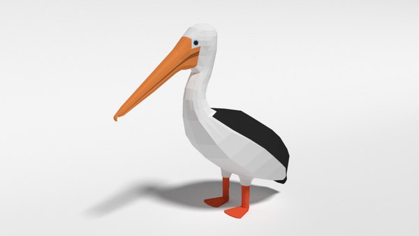 Pelicano de desenho animado Low Poly Modelo 3D - TurboSquid 1520126