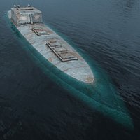Vessel Narco Semi Submarine Stealth Craft on Water Old