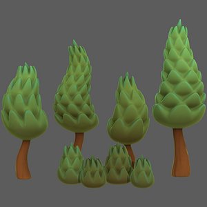 Trees Cartoon V16 3D