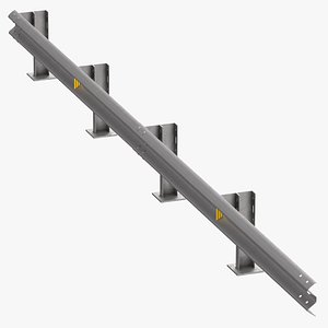 3D Guardrail W Beam Straight Long Single